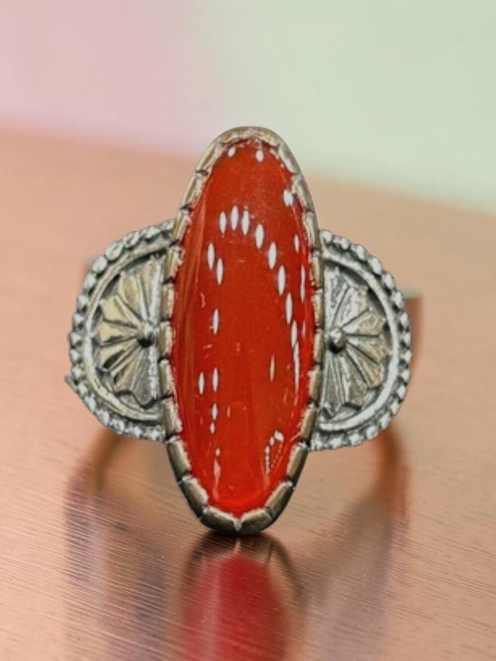 Carolyn Pollack~Relios Southwest Sterling Silver~ Carnelian Ring~ Size 8